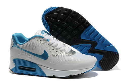 Nike Air Max 90 Hyp Frm Unisex White Blue Running Shoes Clearance